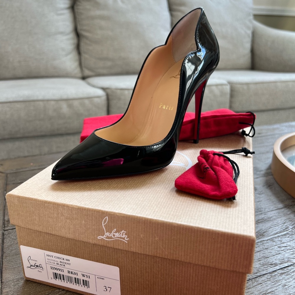 Christian Louboutin hot chick black heels.